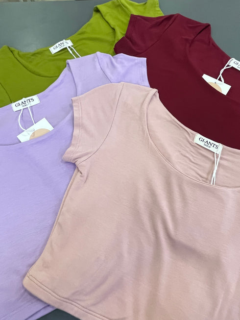 Round Neck Crop Tops